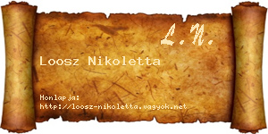 Loosz Nikoletta névjegykártya